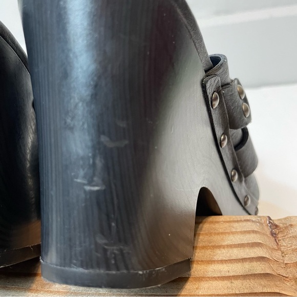 Kork Ease Korks Felisa Black Leather Studded Platform Mules Size 9M - Picture 10 of 10